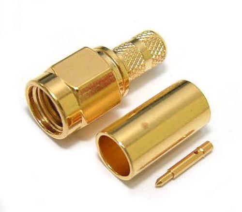SMA Plug Crimp RG58 Gold